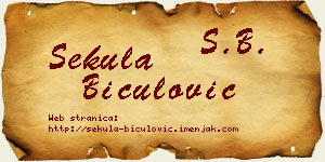 Sekula Biculović vizit kartica